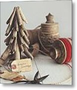 Rustic Twine And Ribbon For Wrapping Gifts Metal Print