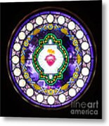 Sacred Heart Stained Glass Metal Print