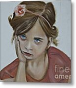 Sad Little Girl Metal Print