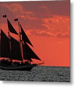 Key West Sunset Sail 5 Metal Print