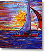 Sailing By Mid-night 3 Metal Print