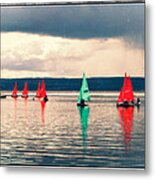 Sailing On Marine Lake A Reflection Metal Print