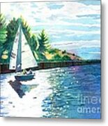 Sailing The Channel Metal Print
