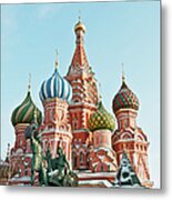 Saint Basil Cathedral On Red Square Metal Print