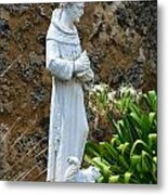 Saint Francis Of Assisi Statue At Mission San Jose In San Antonio Missions National Historical Park Metal Print