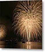 San Diego Bay Fireworks Metal Print