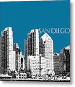 San Diego Skyline 1 - Steel Metal Print