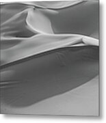 Sand Dunes In The Desert, Monochrome Metal Print