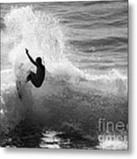 Santa Cruz Surfer Black And White Metal Print