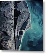 Satellite View Of Cape Canaveral Metal Print