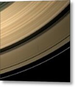 Saturn's Rings At Equinox Metal Print