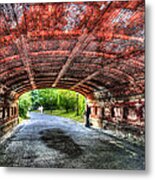 Saxophone Player At Driprock Arch In Central Park Metal Print