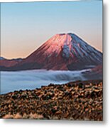 Scenic Landscape With Ngauruhoe Volcano Metal Print