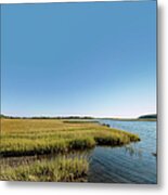 Scenic Saltwater Marsh In Connecticut Metal Print