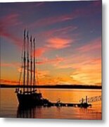 Schooner Sunrise Metal Print