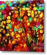 Scribble Flowers Metal Print