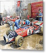 Scuderia Ferrari Paddock Spanish Gp 1971 Ferrari 312b2 Metal Print