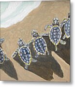 Sea Turtle Babes Metal Print