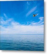 Seaplane Over Lake Superior Metal Print