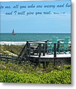 Seascape And Scripture Metal Print