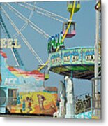 Seaside Funtown Ferris Wheel Metal Print