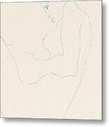 Seated Nude Metal Print