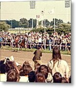 Secretariat Race Horse Coming Down To The Finish Line By Himself To Win The Big Race At Arlington R Metal Print