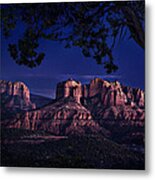 Sedona Cathedral Rock Post Sunset Glow Metal Print