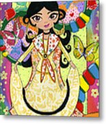 Senorita Of The Butterflies Metal Print