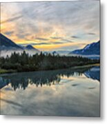 Seward Highway By Rail - Alaska Metal Print