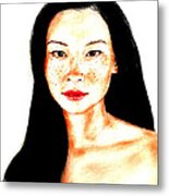 Sexy Freckle Faced Beauty Lucy Liu Version Ii Metal Print