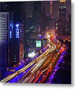 Shanghai Highway Leading To Pearl Metal Print