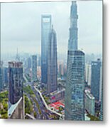 Shanghai Lujiazui Financial District Metal Print