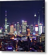 Shanghai Night Metal Print