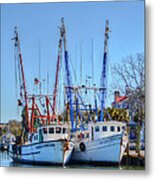Shem Creek Shrimp Boats Metal Print