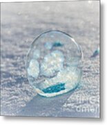 Shiny Frozen Bubble Metal Print