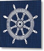 Ship Wheel Nautical Print Metal Print