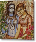 Shiva And Parvati Metal Print