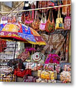 Shopping Colorful Bags Sale Jaipur Rajasthan India Metal Print