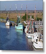 Shrimp Boats Of Darien Metal Print