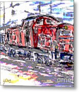 Shunting Locomotive Pop Art Metal Print