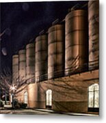 Sierra Nevada Brewery Fermentation Tanks At Night Metal Print
