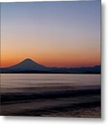 Silhouette Of Mt. Fuji Metal Print