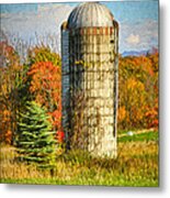 Silo In Vermont Metal Print