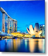 Singapore Skyline With Marina Bay Sands Hotel, Singapore Metal Print