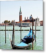 Single Gondola In Front Of San Giorgio Metal Print