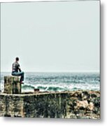 Sitting At The Edge Of The Pacific Coastline Metal Print