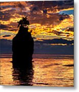 Siwash Rock Silhouette Metal Print