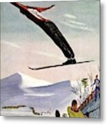 Ski Jump On Vanity Fair Cover Metal Print