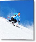 Skiing Carving Metal Print